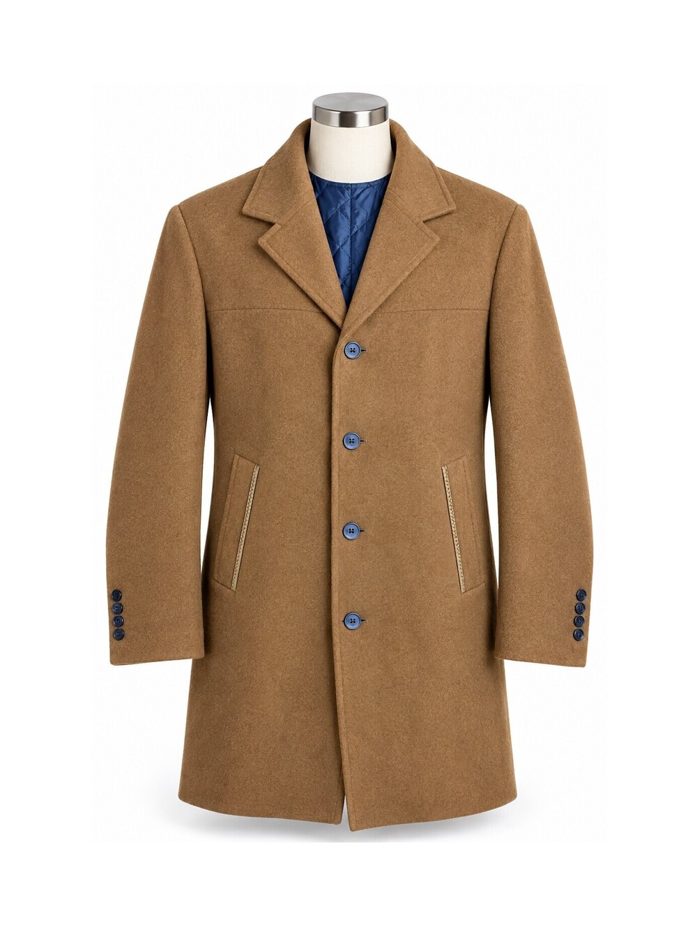 APTRO Men's Wool Blend Camel Coat Size L